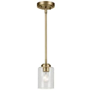 Kichler Winslow Natural Brass Mini Pendant Light (Model: 44032NBR)